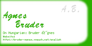 agnes bruder business card